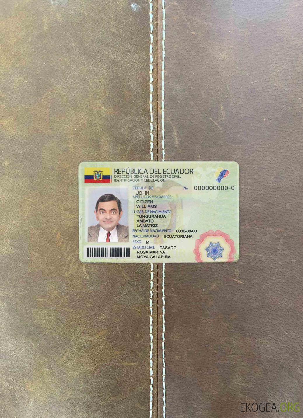 Photolook d'identité de l'Équateur AVANT